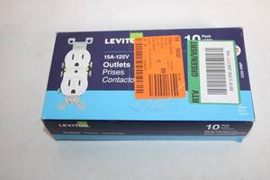 lot 286 image: 10-Pack Leviton White 15A-125V Electrical Outlets
