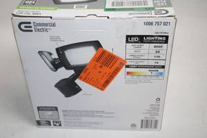 lot 322 image: Commercial Electric LED Twin Head Motion Flood Light