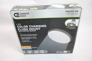 lot 336 image: Commercial Electric LED Color Changing Flush Mount with Motion Sensor