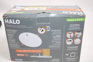 lot 344 image: Halo 6-Inch Selectable Canless LED Downlight Value 4 Pack