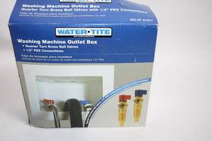 lot 346 image: Water-Tite Washing Machine Outlet Box with Brass Ball Valves