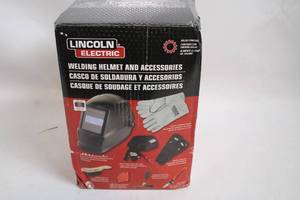 lot A-360 image: Lincoln Electric Welding Helmet and Accessories Set