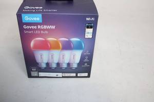 lot 375 image: Govee RGBWW Smart LED Bulbs with Wi-Fi Connectivity - Set of 4