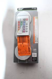 lot 377 image: Commercial Electric 3-Pack LED Multi-Color Changing Puck Light Kit
