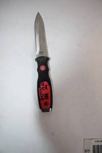 lot 380 image: Mora Knives VKS Fixed Blade Knife with Red Black Handle