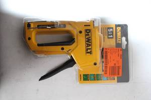 lot 386 image: DEWALT 5-in-1 Multi-Tacker Staple Gun in Yellow