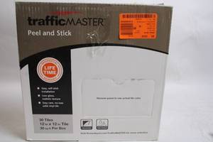 lot 446 image: TrafficMaster Peel and Stick 12x12 Vinyl Tiles - 30 sq ft Box