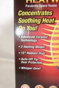 lot 453 image: Handy Heater Heatwave Parabolic Space Heater - 1500 Watts