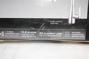 lot 457 image: Glacier Bay Single Handle Pull-Down Kitchen Faucet Chrome Finish