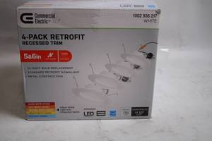 lot 460 image: 4-Pack Retrofit Recessed LED Trim Lights by Commercial Electric