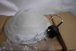lot 469 image: Frosted Glass Ceiling Light Fixture with Mounting Kit
