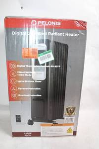 lot 473 image: Pelonis Digital Oil-Filled Radiant Heater - Black