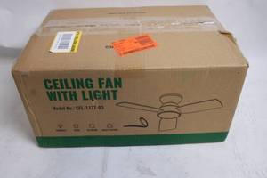 lot 495 image: Ceiling Fan with Light Model No. CFL-1177-03 (1 Piece)
