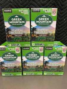 lot 6 image: Set of 6 Boxes Green Mountain Coffee Sumatra Reserve Dark Roast Keurig K-Cup Pods