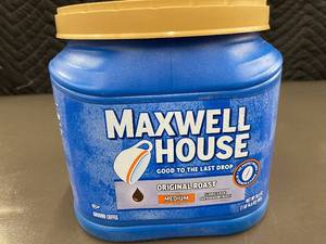 lot 33 image: Maxwell House Original Roast Medium Ground Coffee 30.6 oz