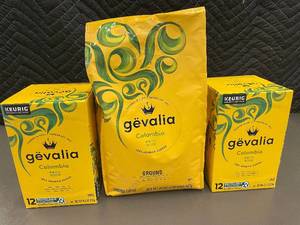 lot 51 image: Gevalia Colombia Ground Coffee and K-Cup Pods Set