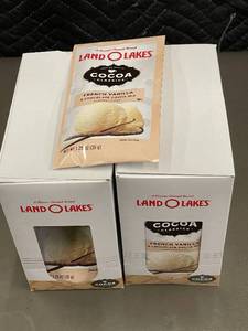 lot 57 image: Lot of 2 Land O Lakes French Vanilla Cocoa Mix Boxes (24 Packets Total)