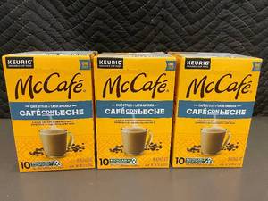 lot 72 image: McCaf Caf con Leche K-Cup Pods - 3 Boxes of 10 Each