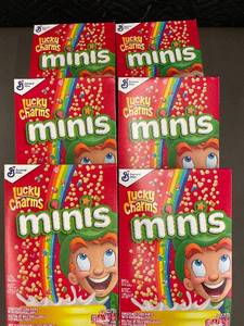 lot 90 image: Set of 6 Boxes Lucky Charms Minis Cereal 10.5 oz each