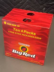 lot 94 image: AZ 4 - Wrigleys Big Red Chewing Gum Display Box - 10 Packs