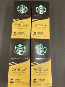 lot 151 image: Starbucks Creamy Vanilla Nespresso Capsules - 4 Boxes, 40 Total Capsules