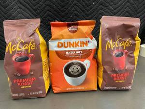 lot 221 image: Assorted Ground Coffee Selection - McCaf and Dunkin