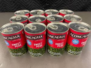 lot 289 image: Lot of 12 Cans of Aconcagua Sweet Peas - No Sugar Added
