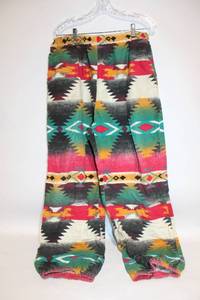 lot 45 image: Colorful Unisex Tribal Print Fleece Pajama Pants