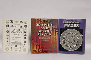 lot 81 image: Set of 3 Books Offset Scrapbook No. 3 and Maze Puzzles by Dave Phillips