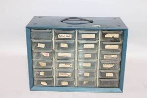 lot 105 image: Akro-Mils 20-Drawer Metal Storage Cabinet