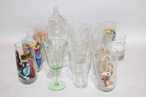 lot 111 image: Collection of Assorted Glassware including Vintage and Themed Glasses