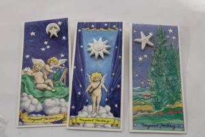 lot 126 image: Set of 3 Margaret Furlong Angel Porcelain Pins