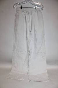 lot 149 image: White Cotton Chef Pants with Elastic Waist - Size M