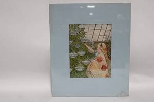 lot 155 image: Framed Art Print She carefully picked one of the bowl blossoms by John Rae