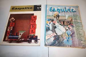 lot 213 image: Vintage Esquire Magazines June 1945 and December Issue featuring Classic Advertisements