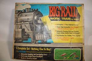lot A-265 image: Vintage Marx Big Rail Work Train Set with Box