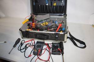 lot 275 image: Comprehensive Electronics Technician Tool Kit with Soldering Tools