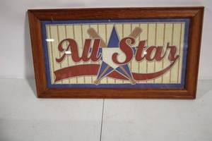 lot 281 image: Jeremy Wright All Star Wall Art in Wooden Frame