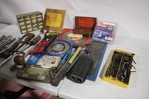 lot 282 image: Assorted Vintage Hand Tools Collection including Saws, Drills, and Wrenches