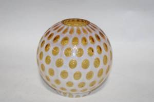 lot 322 image: Vintage Amber Dot Pattern Glass Lamp Shade