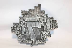 lot 340 image: Vintage Wood Block Type Print Set with Numbers