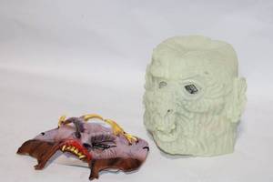 lot 362 image: Vintage Halloween Monster Mask Set Glowing Head and Beast Face
