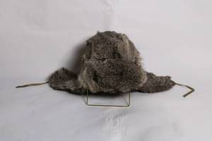 lot A-405 image: Authentic Rabbit Fur Hat with Ear Flaps
