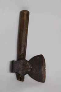 lot 409 image: Vintage Rustic Iron Hatchet with Wooden Handle