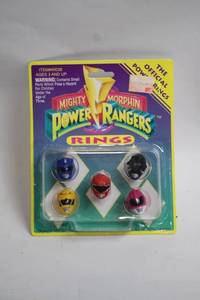 lot 419 image: Mighty Morphin Power Rangers Official Power Rings Set of 5