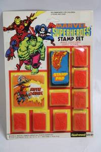lot 431 image: Vintage 1978 Marvel Superheroes Stamp Set by Fleetwood Toys