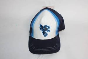 lot 466 image: Blue and White Baseball Cap with Embroidered Lion Design