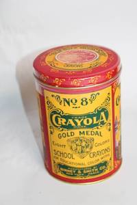 lot 467 image: Replica Crayola No. 8 Gold Medal Crayons Tin - 1903 Design