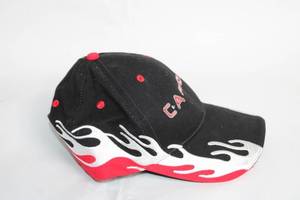 lot 469 image: C.A Pro Black & Red Baseball Cap with Flame Design