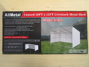 lot 33 image: AllMetal 12x20 Steel Livestock Shed Kit
